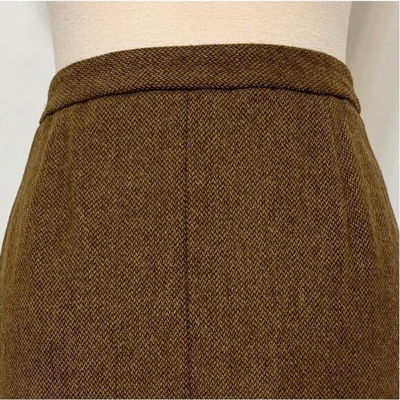 Vintage Lauren Ralph Lauren 100% Lambswool Brown tweed pencil skirt size 8 - Picture 11 of 12